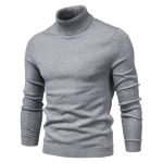 pull col roulé homme gris